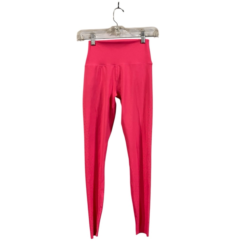 BuffBunny Pink High Rise Laser Cut Perforated 7/8 Leggings Small